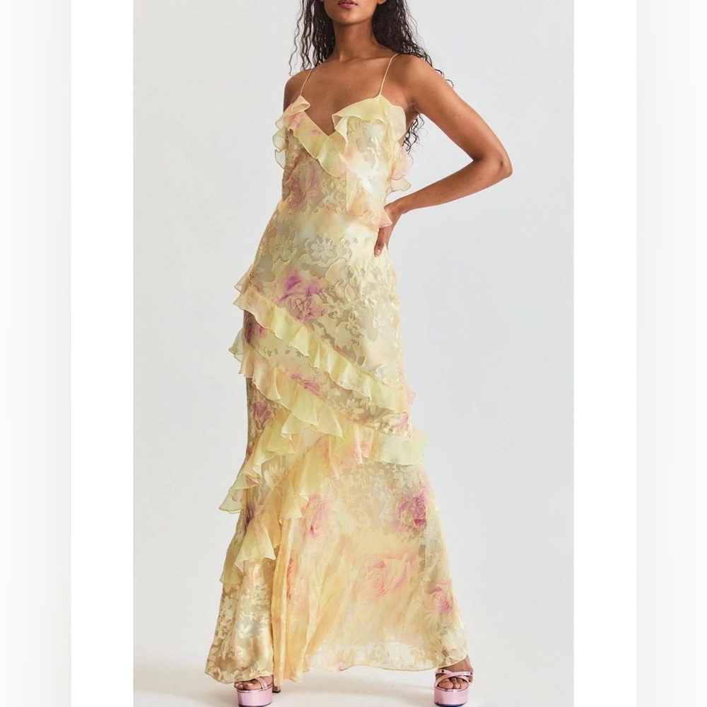 Brand New LOVESHACKFANCY Rialto yellow dress size 00